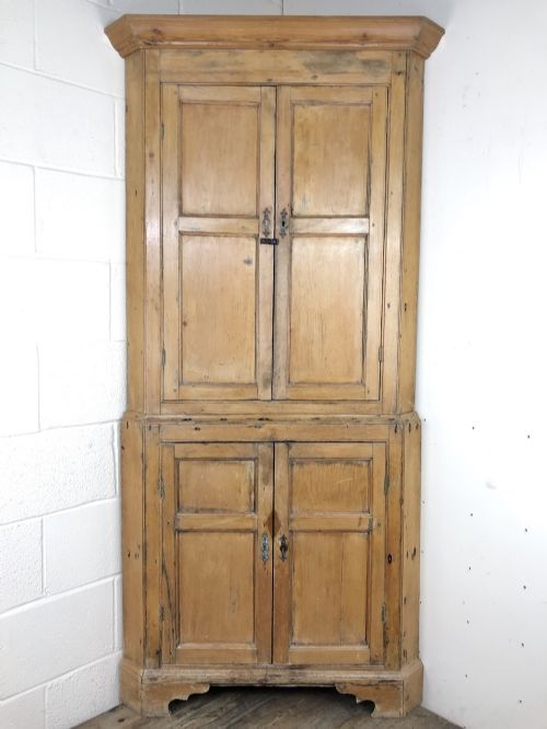 Antique Pine Free Standing Corner Cupboard