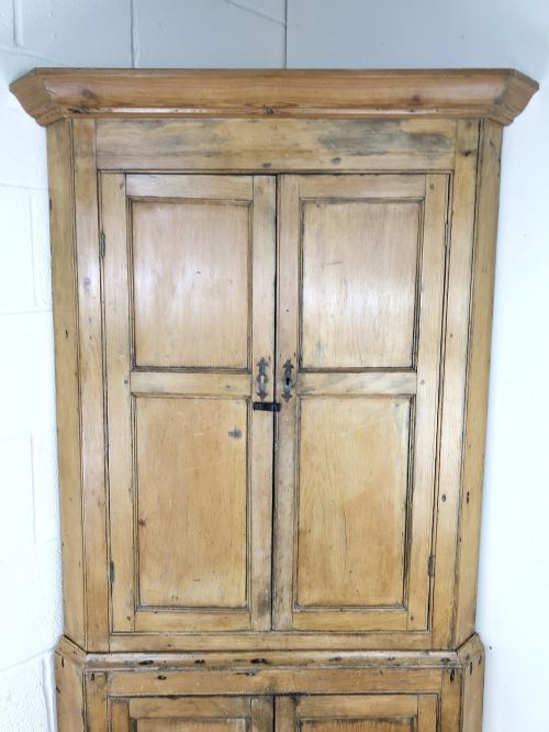 fig 2. Antique Pine Free Standing Corner Cupboard