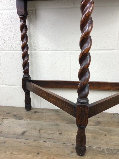 fig 2. Antique Carved Oak Demi Lune Hall Table