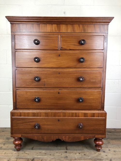 Large Victorian Mahogany Chest on Stand