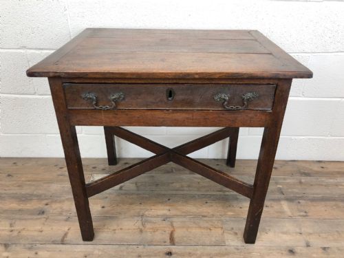 fig 1. Antique 19th Century Oak Lowboy Side Table