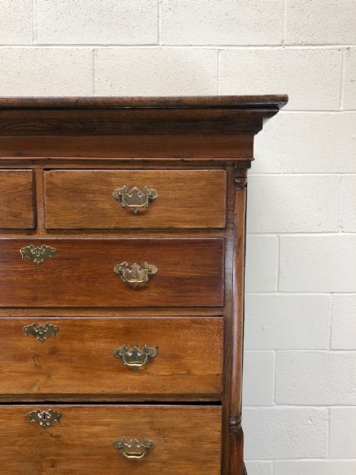 fig 2. Early 19th Century Oak Secretaire Tallboy Chest on Chest