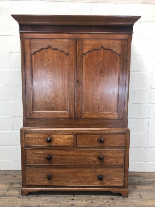 Antique 19th Century Welsh Oak Press Cupboard