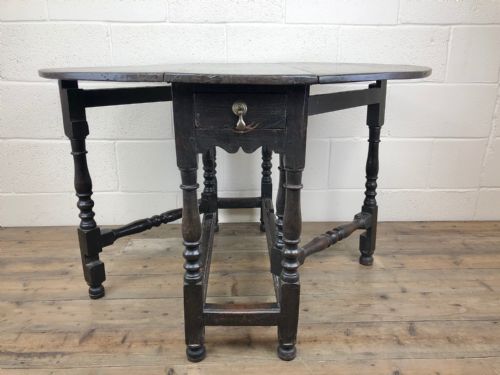 Antique 19th Century Small Oak Gate Leg Table