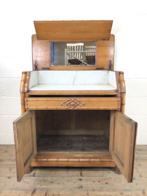fig 2. Victorian Antique Pine Faux Bamboo Washstand