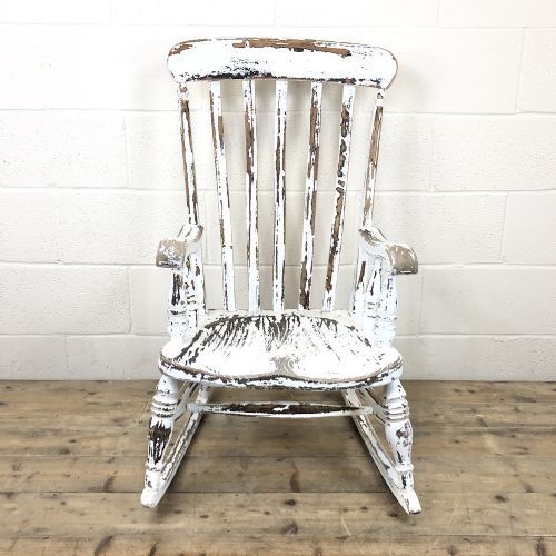 fig 1. Antique Distressed Painted Rocking Chair