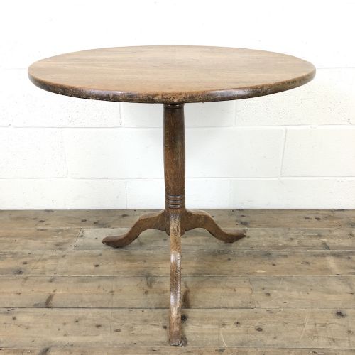 Antique Oak Circular Tripod Table