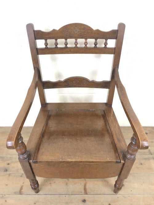 fig 1. Antique Oak Commode Armchair