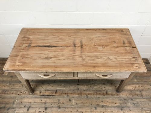 fig 2. Early 20th Century Antique Oak and Pine Work Table