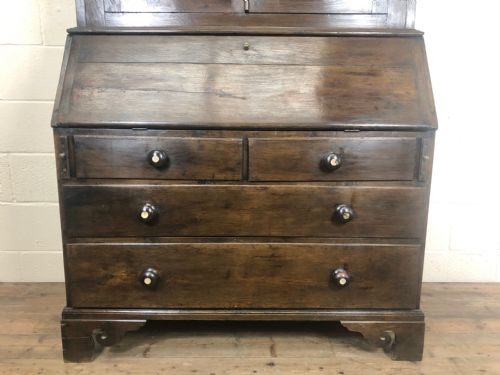 fig 2. Antique 18th Century Welsh Oak Two Stage Bureau Cupboard