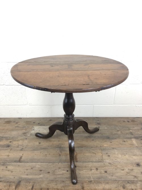 fig 1. Antique 19th Century Welsh Oak Tilt Top Table