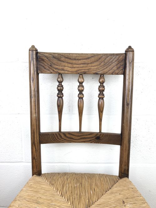 fig 2. Antique Ash and Elm Rocking Chair with Rush Seat