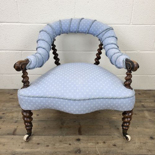 Victorian Mahogany Barley Twist Armchair