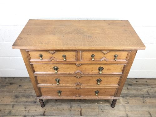 fig 1. Antique Oak Geometric Chest of Drawers