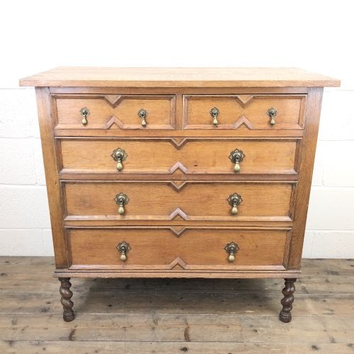 fig 2. Antique Oak Geometric Chest of Drawers