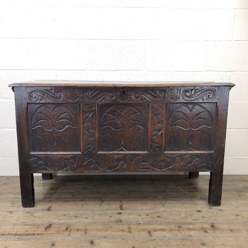 18th Century Carved Oak Coffer
