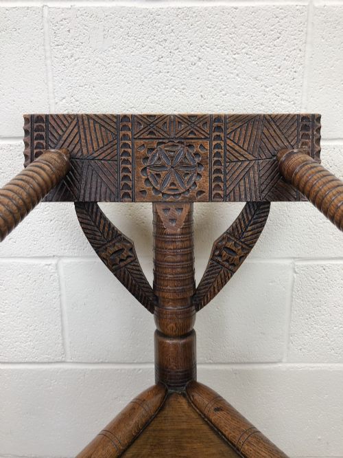 fig 2. Victorian Carved Oak Corner Chair or Turner Chair