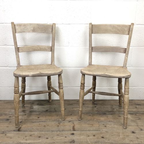 fig 1. Pair of Antique Bar Back Farmhouse Kitchen Chairs