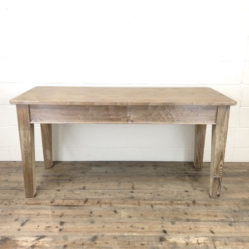 Antique Pitch Pine Table with Drawers