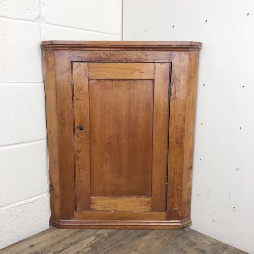 Rustic Antique Pine Corner Cupboard