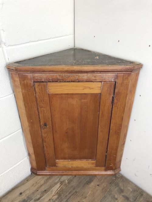 fig 1. Rustic Antique Pine Corner Cupboard