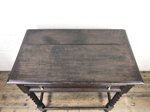 fig 2. Antique Oak Side Table with Drawer