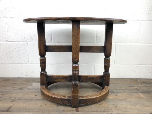 fig 1. Unusual Antique Oak Oval Top Table