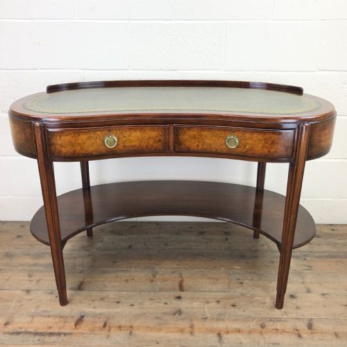 Kidney Shaped Writing Desk with Leather Top