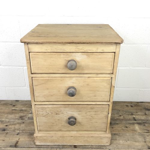 Rustic Pine Three Drawer Pedestal Chest