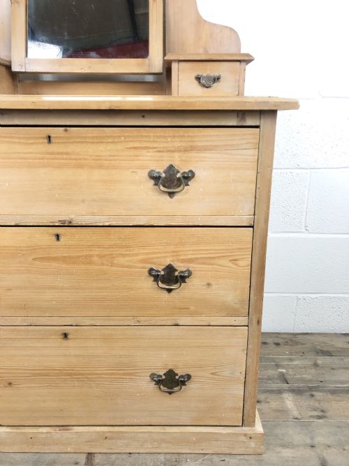fig 1. Antique Pine Dressing Table Chest with Drawers
