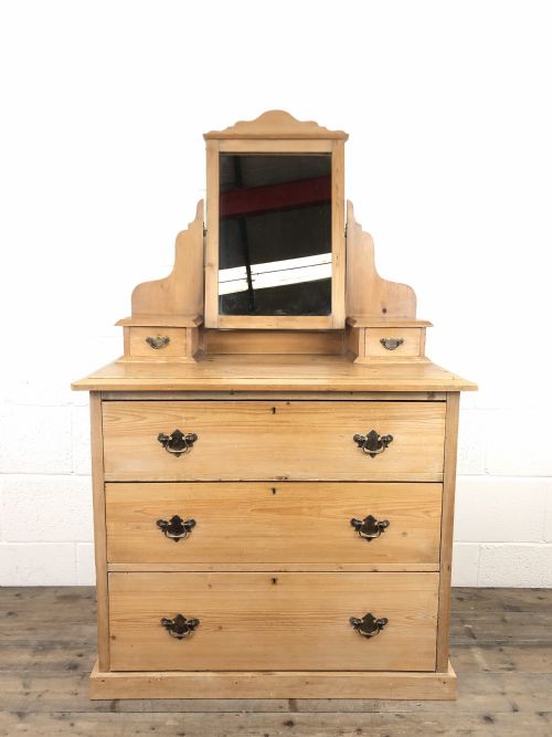 Antique Pine Dressing Table Chest with Drawers