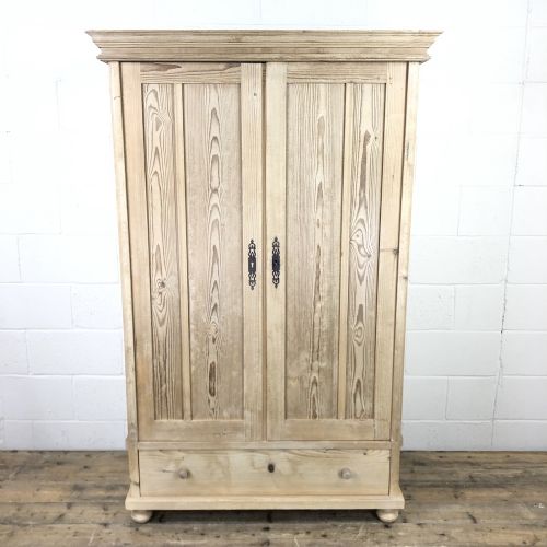 fig 1. Antique Pine Two Door Wardrobe with Drawer