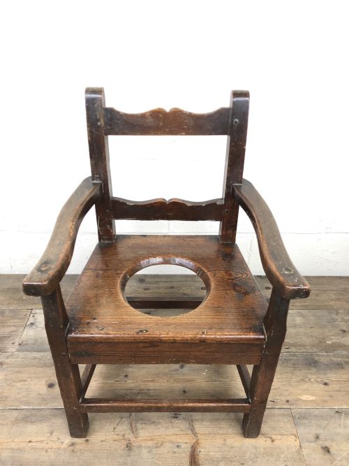 fig 1. Antique Stained Pine Child’s Potty Chair
