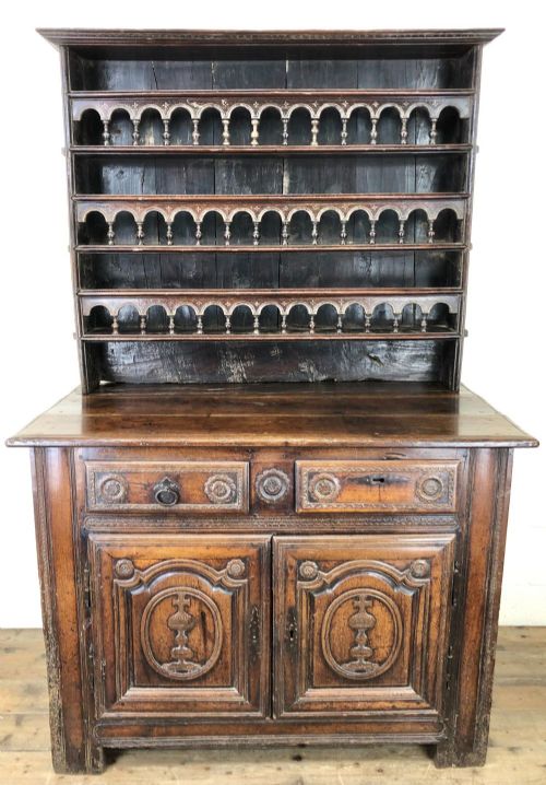 fig 1. Gothic Antique Carved Oak Dresser