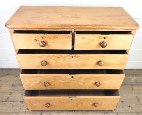 fig 1. Victorian Antique Pine Chest of Drawers