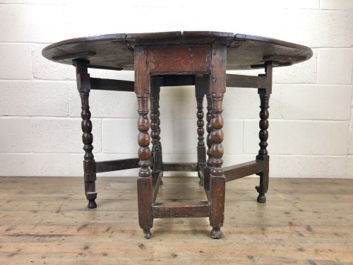 fig 1. 18th Century Antique Oak Gate Leg Table