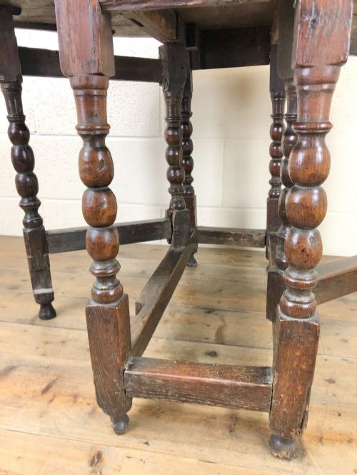 fig 2. 18th Century Antique Oak Gate Leg Table