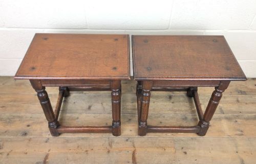 fig 2. Pair of Antique Oak Joint Stools