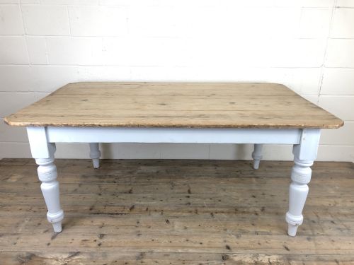 Victorian Antique Pine Farmhouse Kitchen Table