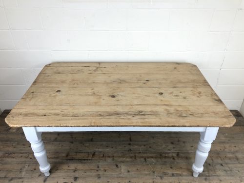 fig 1. Victorian Antique Pine Farmhouse Kitchen Table