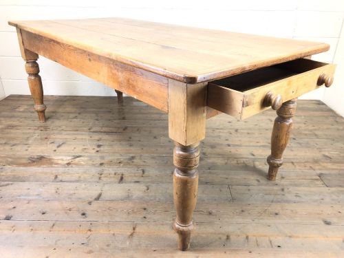 fig 1. Victorian Antique Pine Farmhouse Kitchen Table