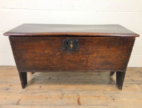 fig 1. 17th Century Elm Six Plank Coffer