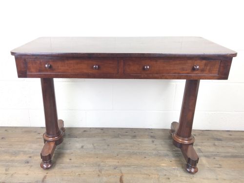 Victorian Mahogany Two Drawer Side Table
