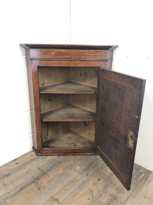 fig 2. Antique Georgian Oak Hanging Corner Cupboard