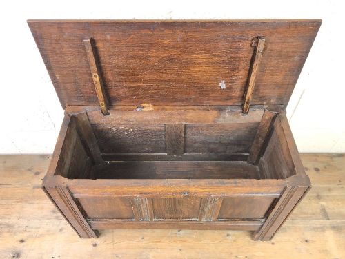 fig 2. Small Antique Oak Panelled Coffer