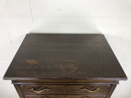 fig 1. Early 20th Century Antique Oak Narrow Chest of Drawers