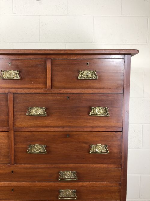 fig 1. Large Edwardian Mahogany Bank of Drawers