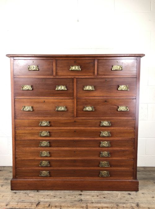 Large Edwardian Mahogany Bank of Drawers