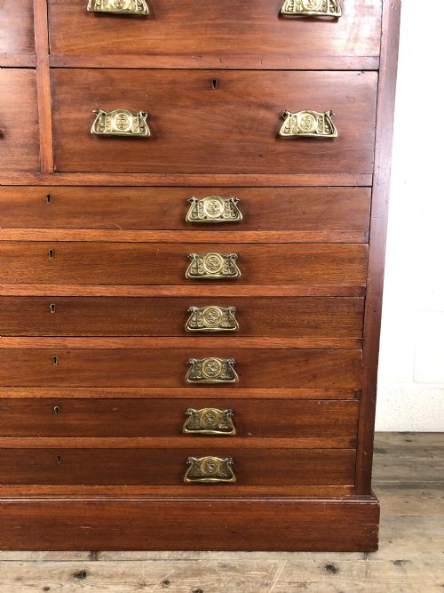 fig 2. Large Edwardian Mahogany Bank of Drawers