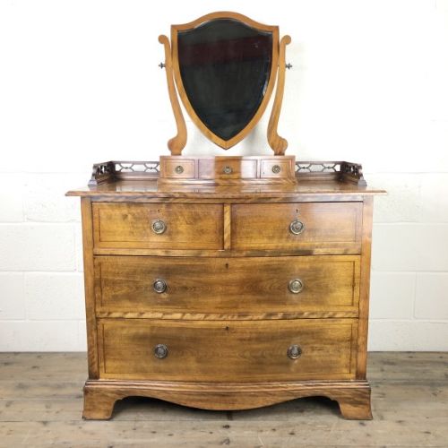 Edwardian Mahogany Serpentine Dressing Table Chest